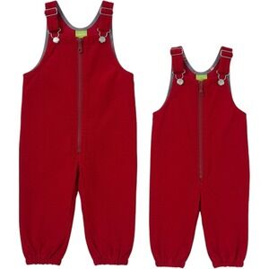 SnoPea Red Corduroy Overalls Toddler 12M Zipper Front Cotton 4625 Set of 2